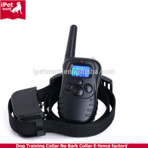 Rechargeable Dog Training Shock and Bark Collar with 100lv Shock and Vibration Mode and Blue LCD Backlight